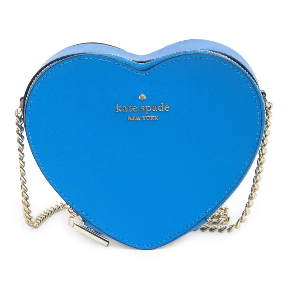 KATE SPADE Love Shack Mini Heart Crossbody Summer Night Blue K6063 NWT $260 - Picture 1 of 13